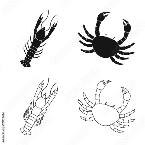 Vector design of fresh  and restaurant logo. Set of fresh  and marine   stock symbol for web. © pandavector