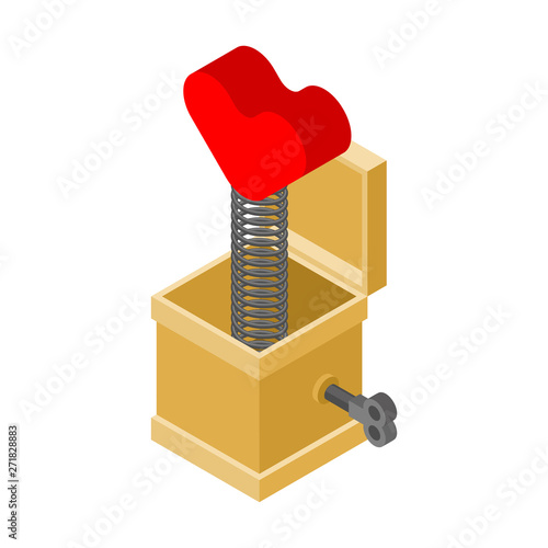 Heart of prank box. Funny prize Love. Toy for Valentine's Day