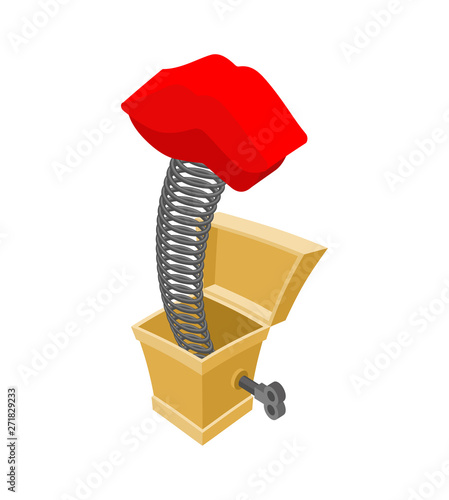 Lips of prank box. Funny prize Kiss Love. Toy for Valentine's Day