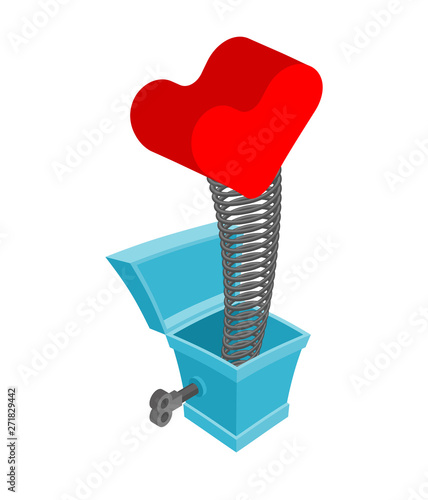 Heart of prank box. Funny prize Love. Toy for Valentine's Day