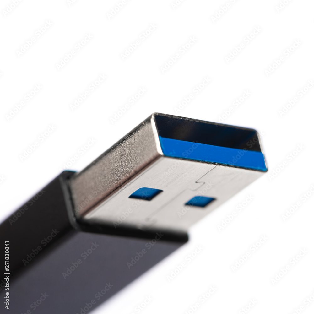 Usb 3.0 cable is isolated on white background. Macro image Usb 3.0 cable is isolated on white background. Macro image