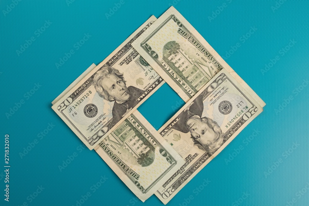 Dollars studio image. Dollar bills. Dollars studio image. Dollar bills.
