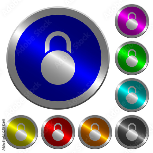 Locked round padlock luminous coin-like round color buttons