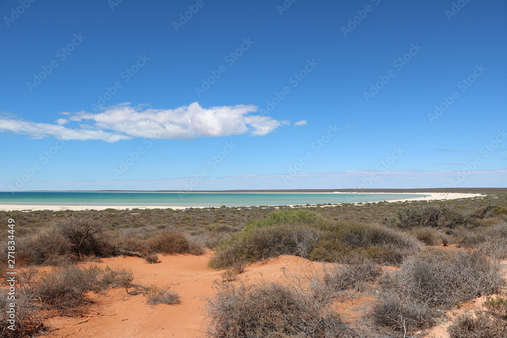 View to Shell Beach in the Shark Bay region, Western Australia View to Shell Beach in the Shark Bay region, Western Australia