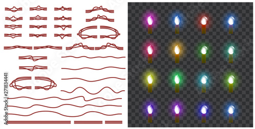 Vector set of christmas lights 