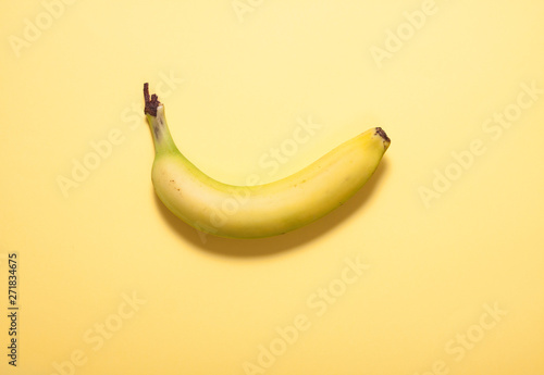 Banana on abstract retro color background