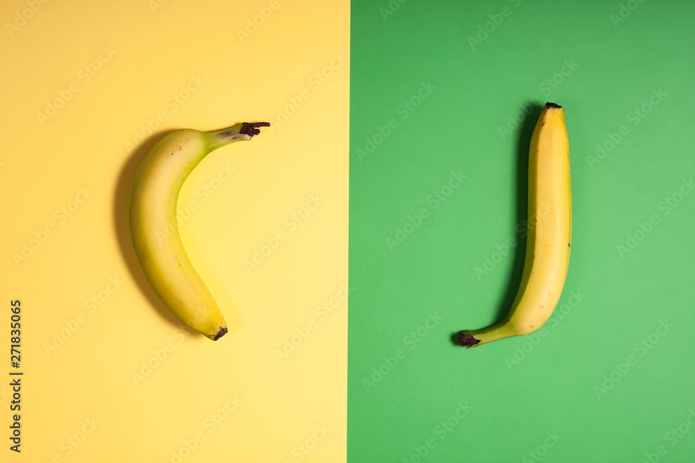 Banana on abstract retro color background Banana on abstract retro color background