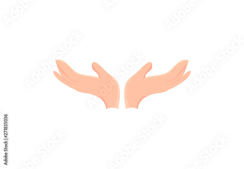 Supporting helping hands icon. Great as Charity or Relief supporting hands sign.