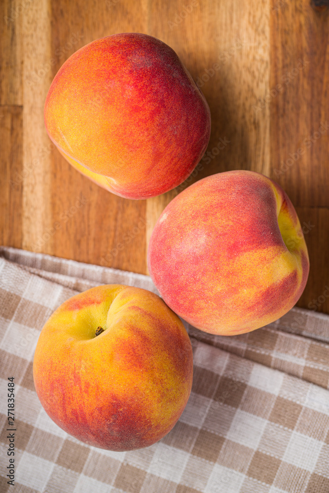 Sweet peaches fruit.
