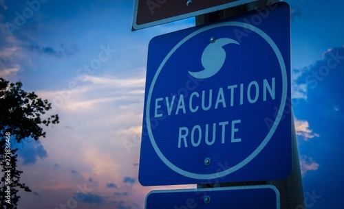 Fotografie "Evacuation Route" Sign