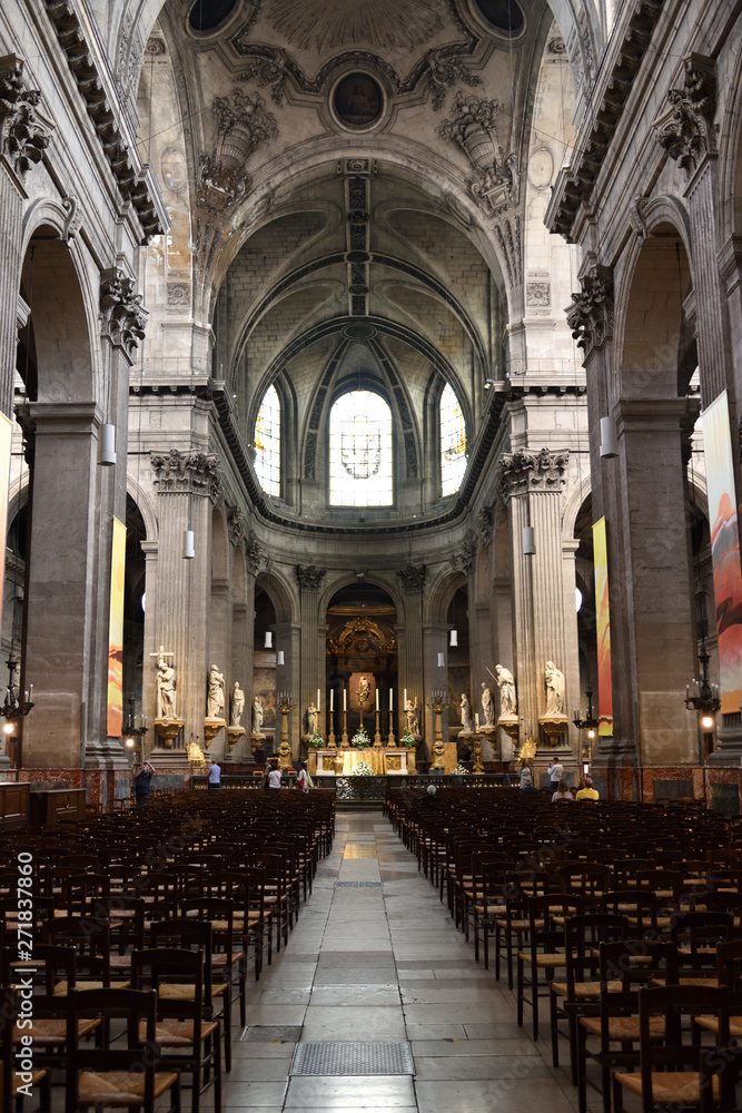 interior of catholic church Paris France