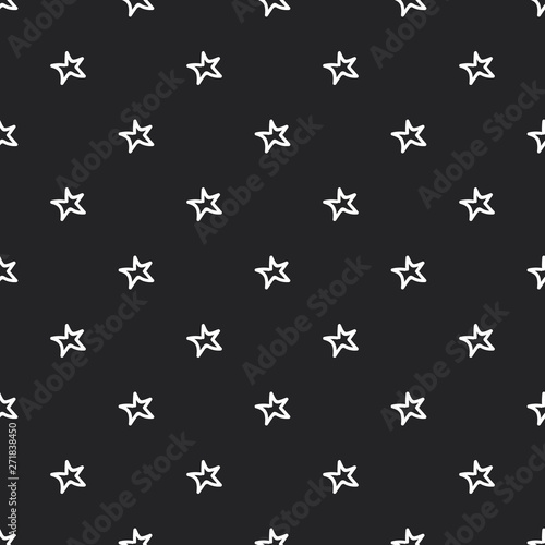 Cute and fun kids seamless pattern with stars. Vector illustration