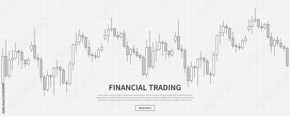 Financial diagram candlestick chart vector illustration. Candlestick trading graph creative concept. Financial chart graphic design.