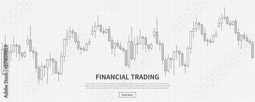 Financial diagram candlestick chart vector illustration. Candlestick trading graph creative concept. Financial chart graphic design.