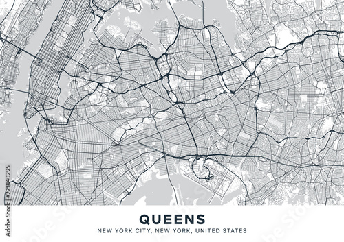 Canvas Print Queens map
