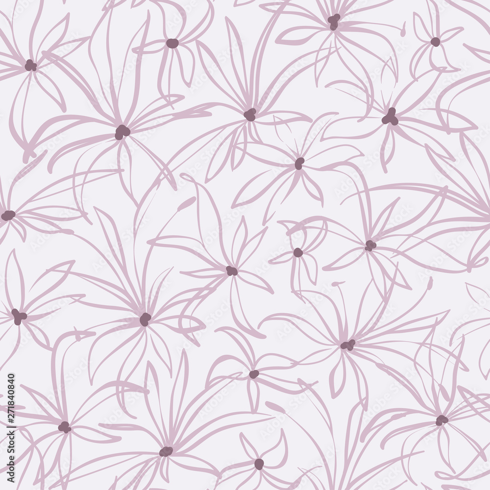 Hand drawn floral seamless pattern, repeated background with flowers, ornamental decorative wallpaper, vector Hand drawn floral seamless pattern, repeated background with flowers, ornamental decorative wallpaper, vector