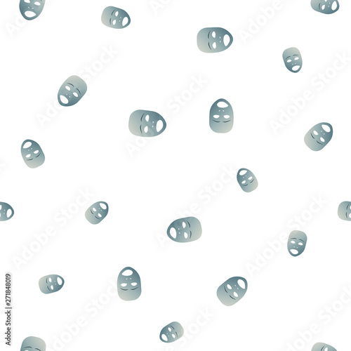 Sad theatrical mask seamless pattern
