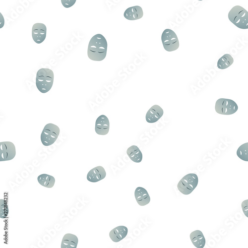 Repentance theatrical mask seamless pattern