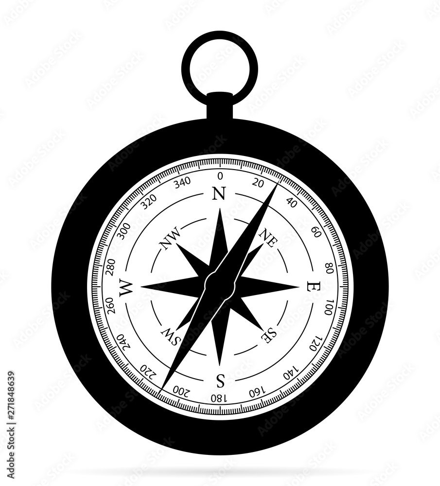 sea ​​compass to determine side of the world stock vector illustration