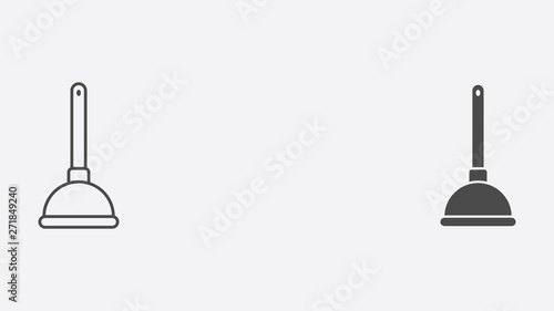 Plunger vector icon sign symbol