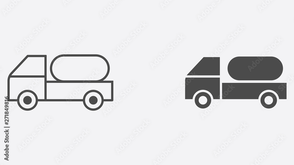 Water truck vector icon sign symbol