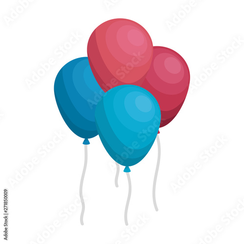 balloons helium floating isolated icons