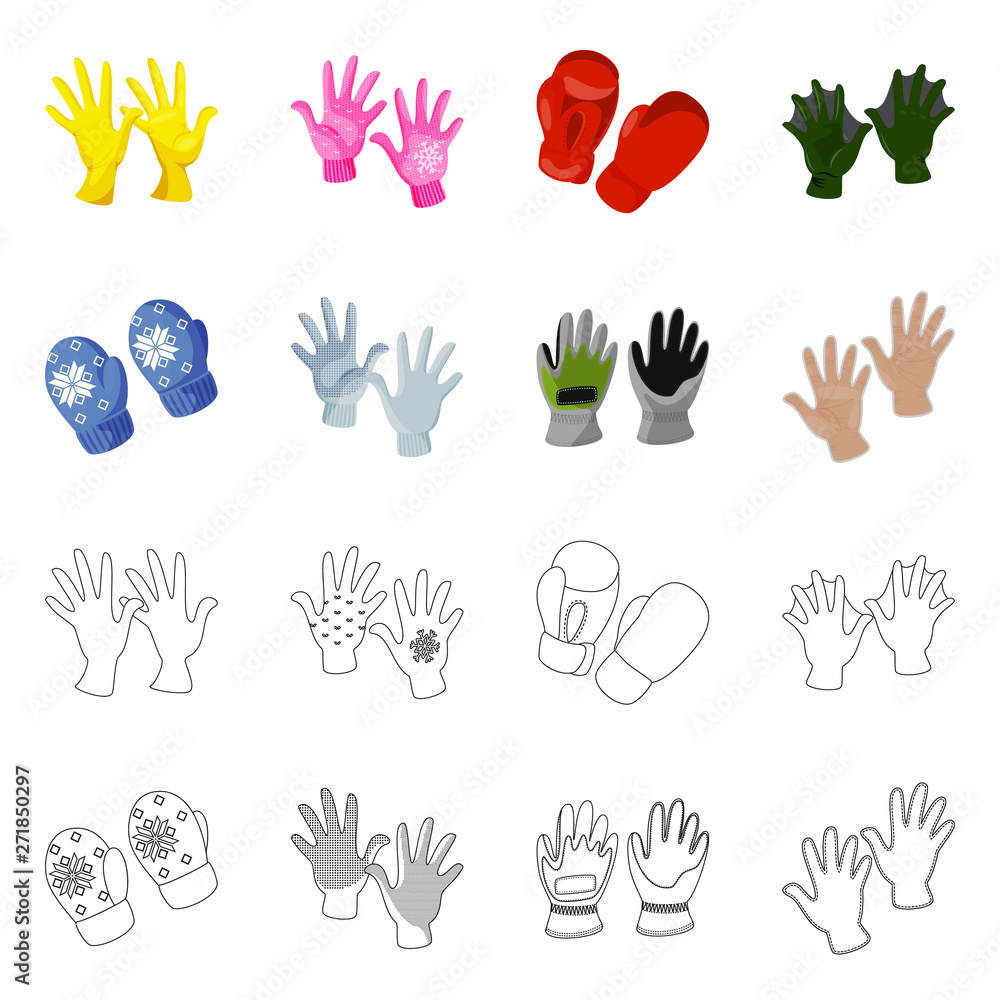 Fototapeta premium Isolated object of silhouette and safety sign. Set of silhouette and comfort vector icon for stock.