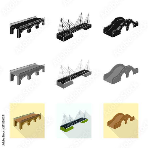 Isolated object of connection and design icon. Set of connection and side stock symbol for web.
