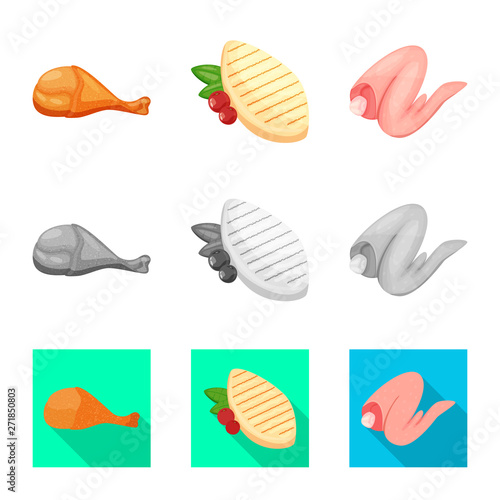Isolated object of product and poultry symbol. Set of product and agriculture    vector icon for stock. © pandavector