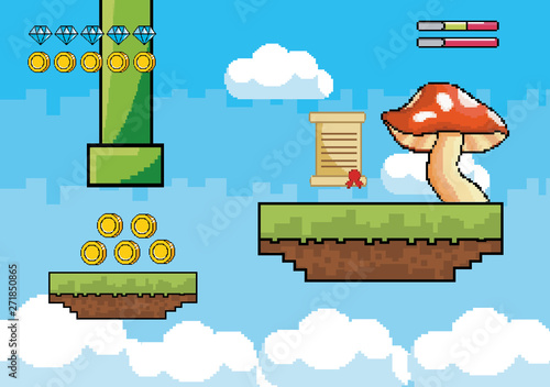 fungus with letter message and tube with life bars