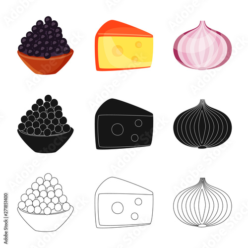 Isolated object of taste and product icon. Collection of taste and cooking vector icon for stock.