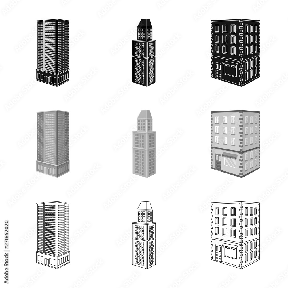 Vector illustration of construction and building logo. Set of construction and estate stock vector illustration.