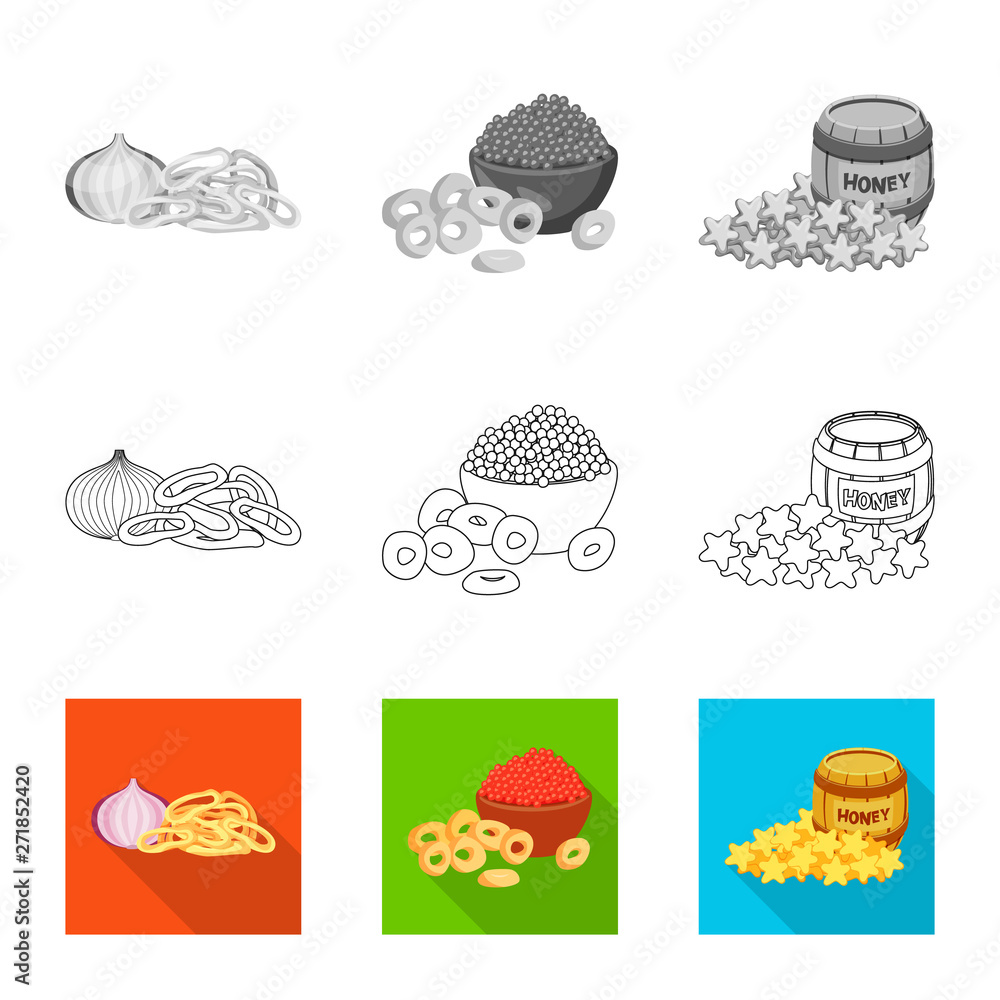 Isolated object of taste and seasonin sign. Collection of taste and organic   stock symbol for web.