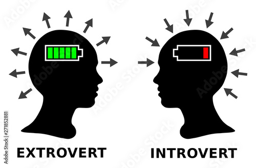 Introvert and extrovert, silhouette head boy or girl