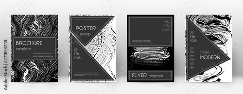 Cover page design template. Black brochure layout.