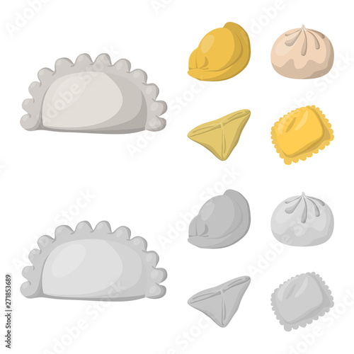 Isolated object of products  and cooking icon. Set of products  and appetizer vector icon for stock.