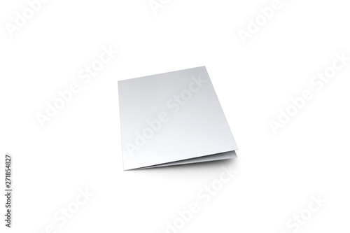 4 Fold Brochure Mock up on white background.3D rendering