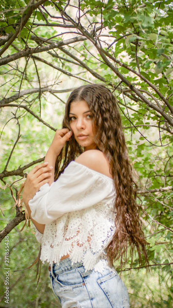 Tropical flower boho princess in the woods Tropical flower boho princess in the woods