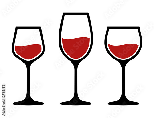 Wine glass set. Vector illustration