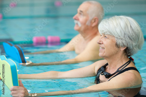 Fototapeta Naklejka Na Ścianę i Meble -  water sports and aerobics for elders