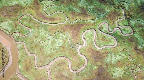 aerial view of serpentine marsh photo