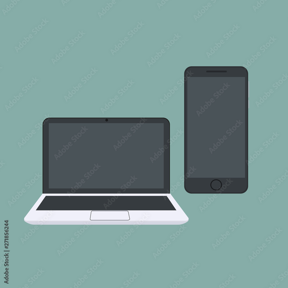 Vector design of laptop and mobile phone Vector design of laptop and mobile phone