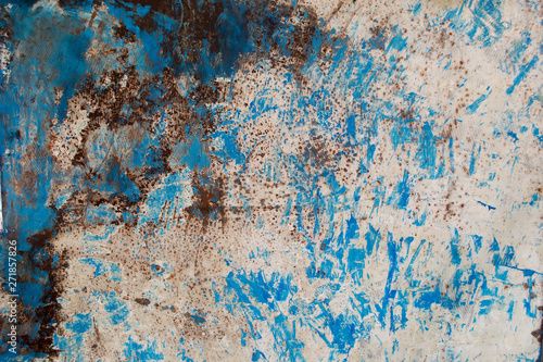 blue old rusty Scratched steel texture