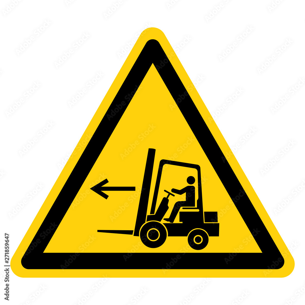 Forklift Point Left Symbol Sign Isolate On White Background,Vector Illustration Forklift Point Left Symbol Sign Isolate On White Background,Vector Illustration