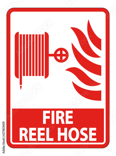 Fire Reel Hose Sign on white background,Vector Illustration