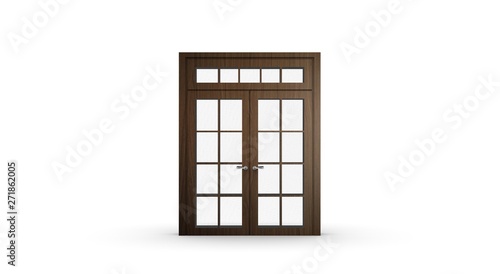 Door isolated on white 3D Rendering