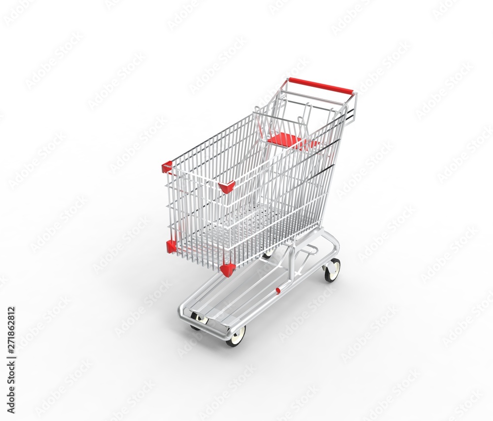 Cart isolated on white 3D Rendering Cart isolated on white 3D Rendering