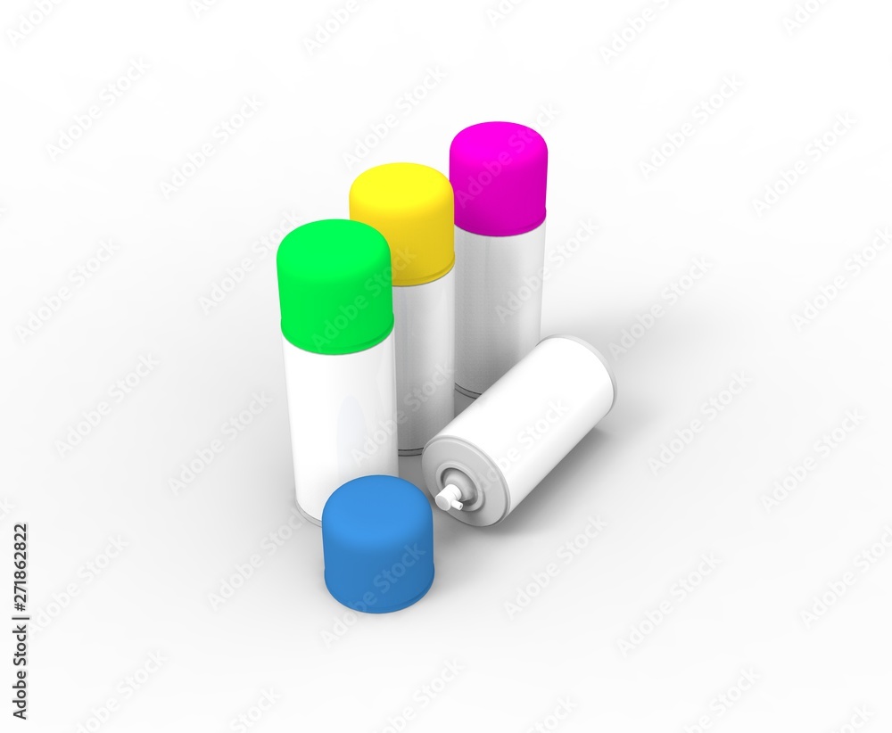 Color Spray Bottle isolated 3D Rendering Color Spray Bottle isolated 3D Rendering