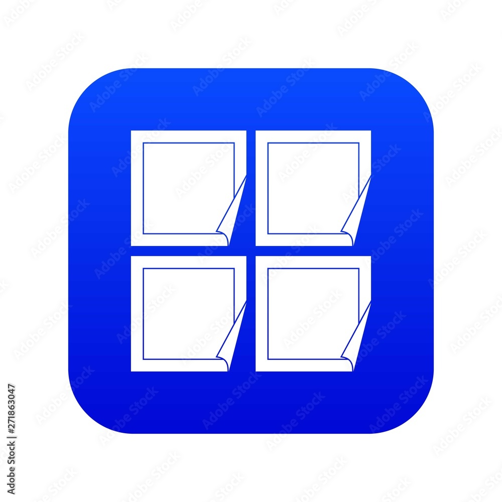 Black stickers icon digital blue for any design isolated on white vector illustration Black stickers icon digital blue for any design isolated on white vector illustration
