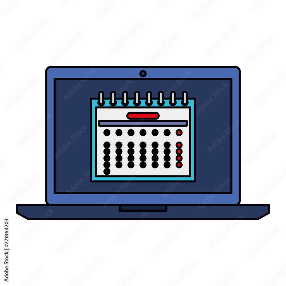 laptop with calendar date reminder laptop with calendar date reminder